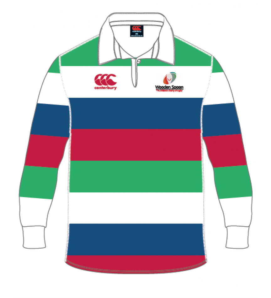 Product image for Wooden Spoon Hooped Traditional Rugby Jersey (PRE ORDER BY 5TH DEC FOR DELIVERY FEB 26)
