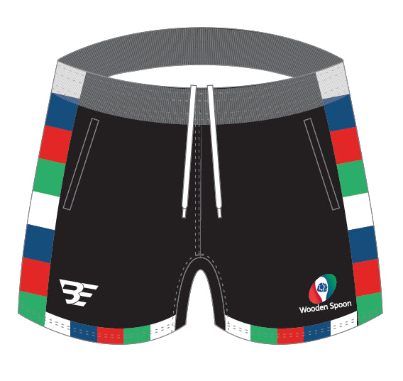 Product image for Wooden Spoon MTO Female Fit Black Shorts (PRE ORDER by 5TH DEC FOR DELIVERY FEB 26)
